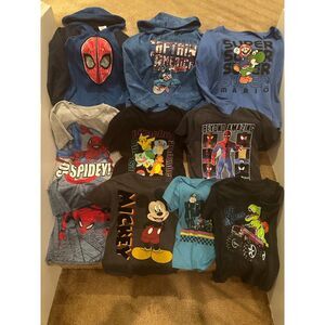 Bundle of Boy Hoodie & Graphic Tees (Mostly Marvel) Size 5-7